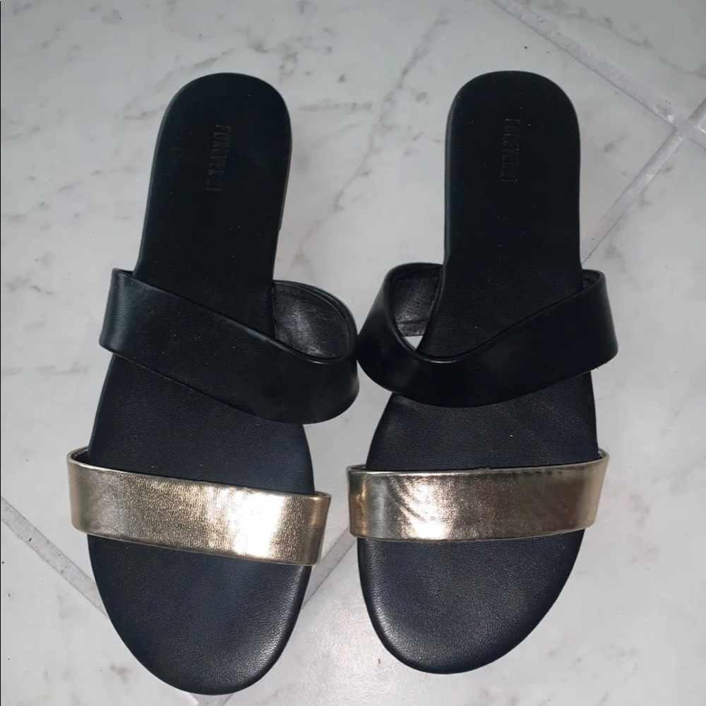 Black/Gold Sandals